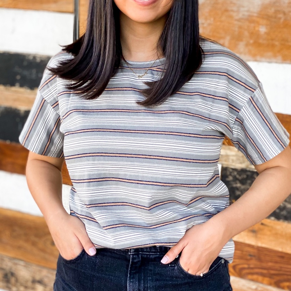 Grey Striped Top